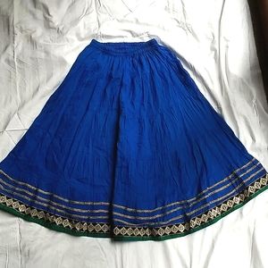 Blue skirt with gold accents